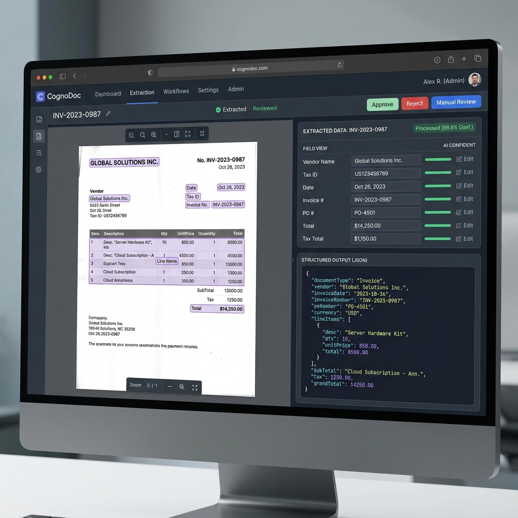 GenAI document extraction processing medical supply invoices
